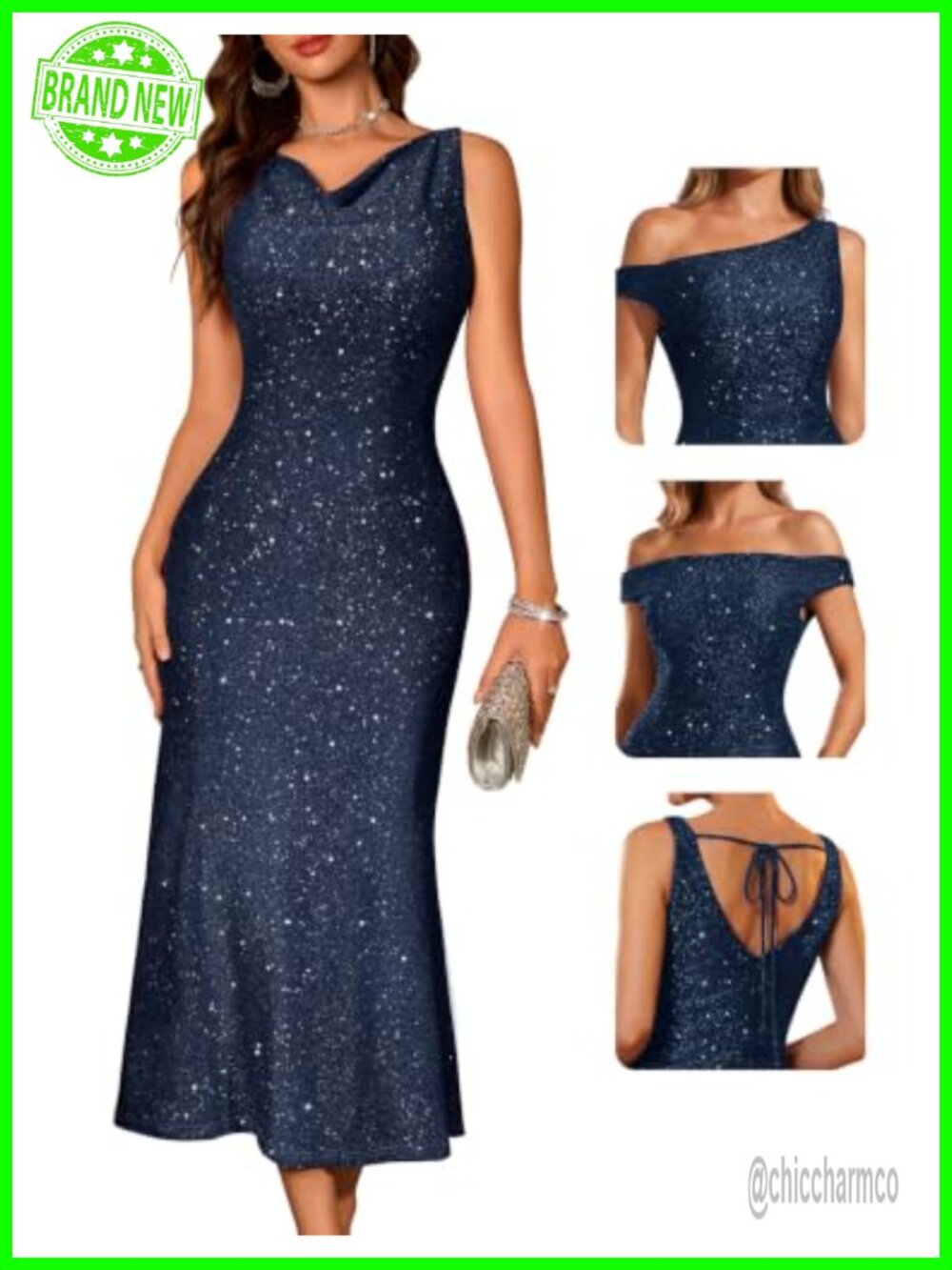 Sequin Mermaid Bodycon Dress Formal Cocktail